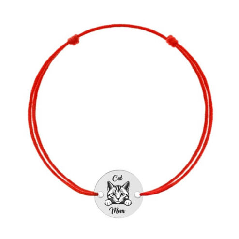 Bratara din argint-Cat Mom
