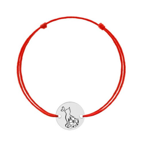 Bratara din argint-Flower Cat