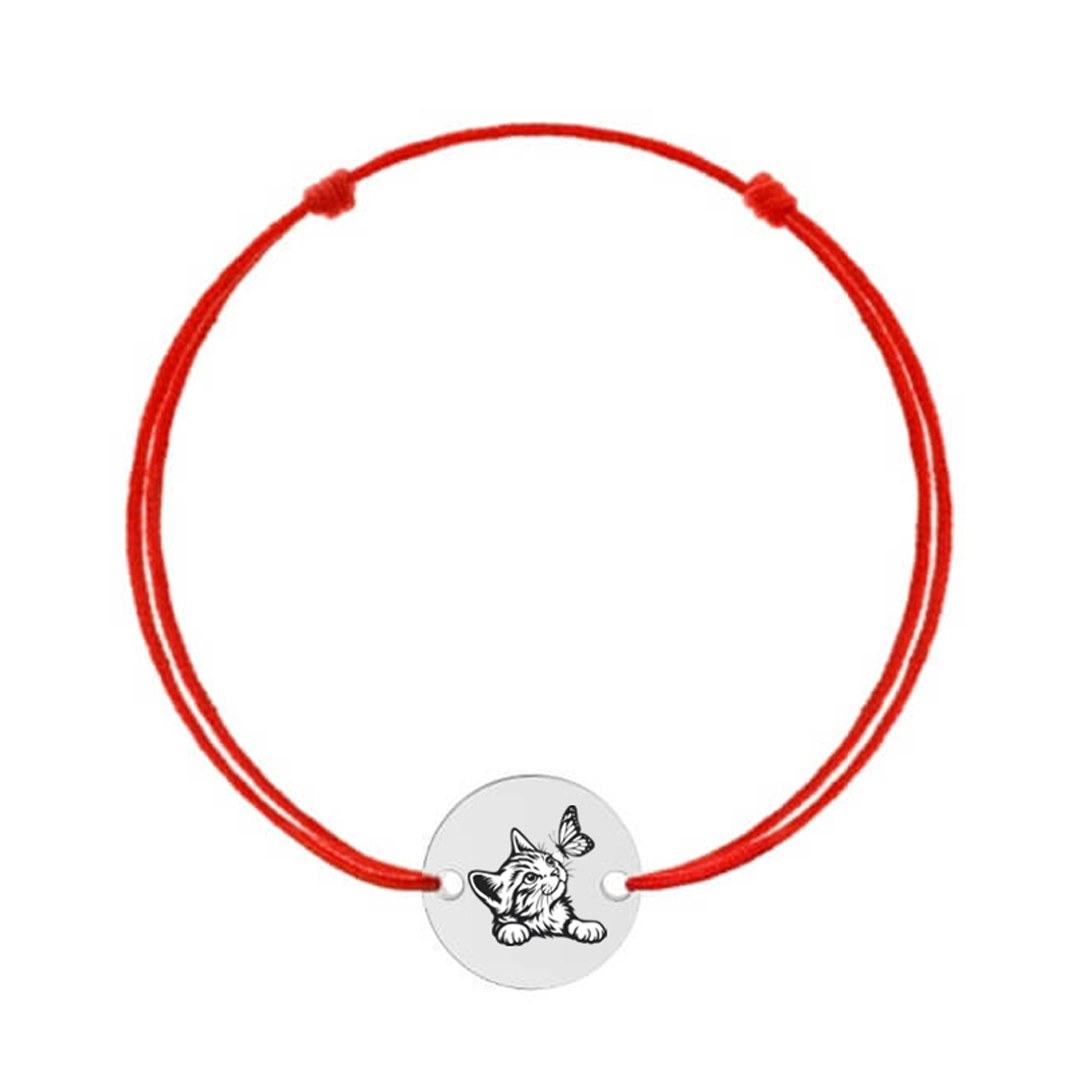 Bratara din argint-Pisica si Fluture