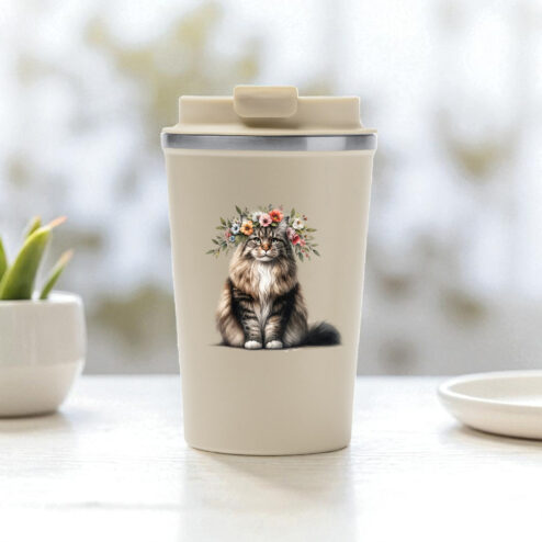 Cana termos cafea-Spring Cat