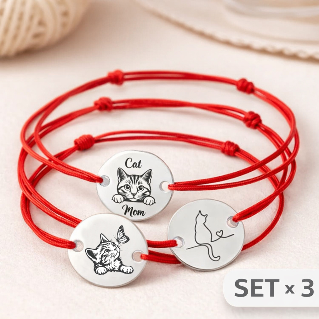 Set 3 Bratari din argint Cu Pisici