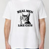 Tricou bumbac organic-Real Men Like Cats , Barbati