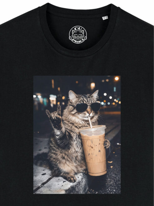 Tricou bumbac organic-Rebel Cat, Barbati