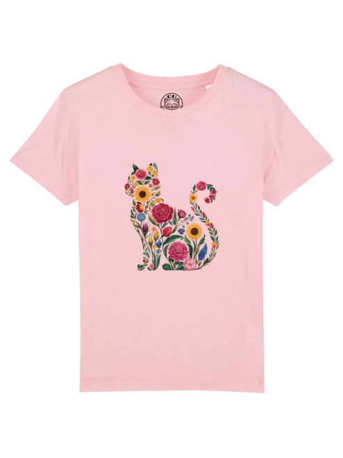 Tricou bumbac organic-Flora Cat, Copii