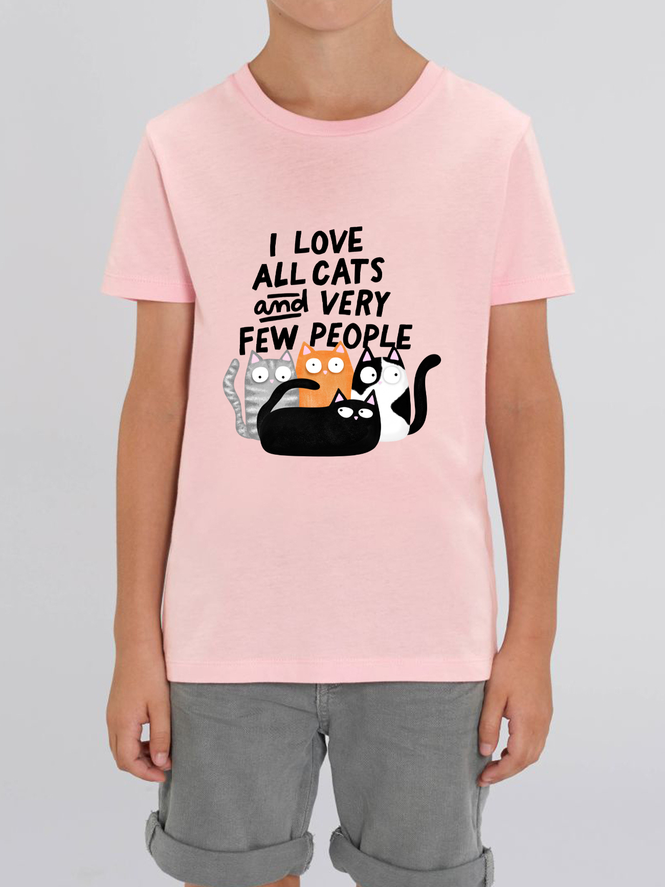 Tricou bumbac organic-I Love All Cats and Few People, Copii