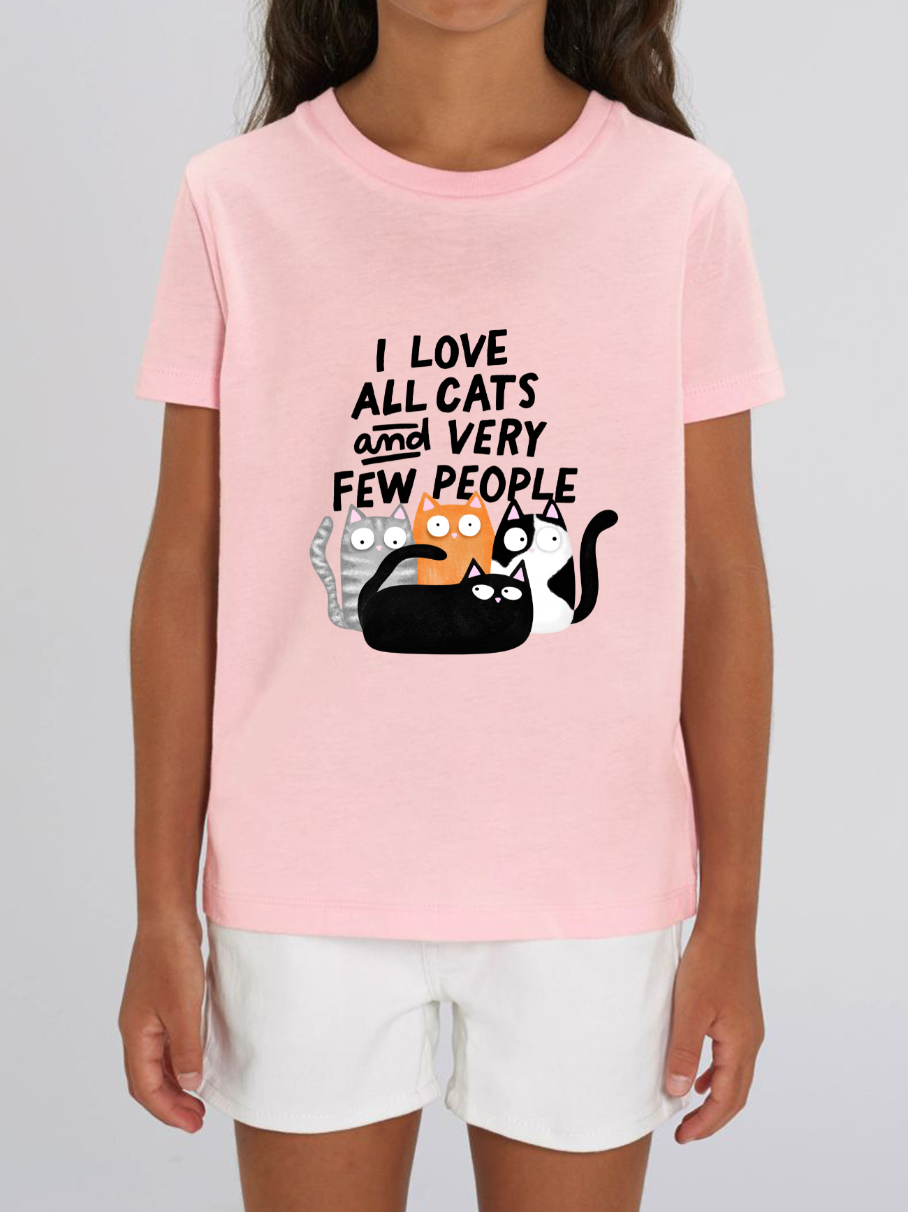 Tricou bumbac organic-I Love All Cats and Few People, Copii