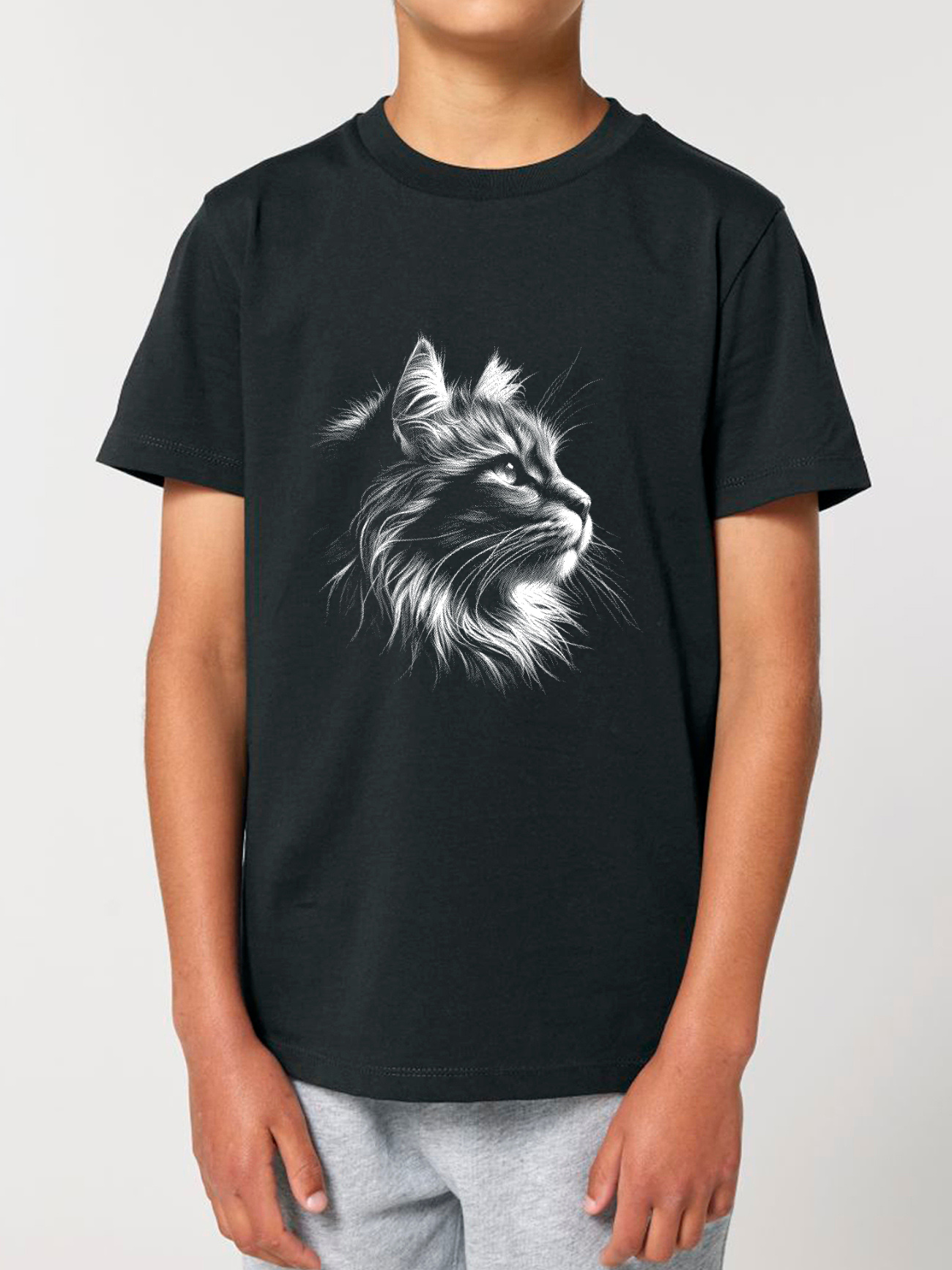 Tricou bumbac organic-Majestic Cat, Copii