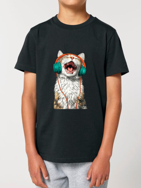 Tricou bumbac organic-Meow Vibes, Copii