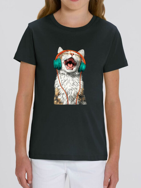Tricou bumbac organic-Meow Vibes, Copii