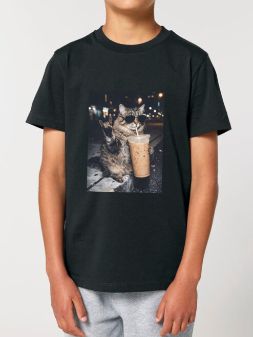 Tricou bumbac organic-Rebel Cat, Copii