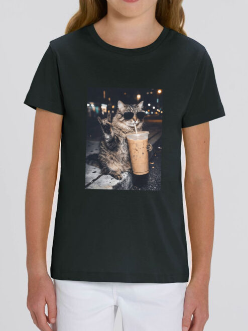 Tricou bumbac organic-Rebel Cat, Copii