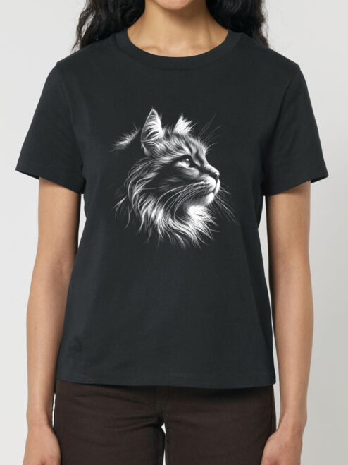 Tricou bumbac organic-Majestic Cat, Femei