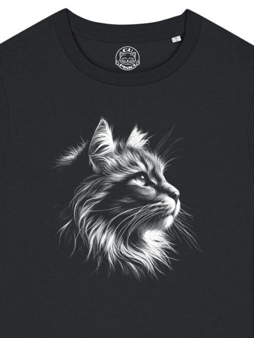 Tricou bumbac organic Oversized-Majestic Cat