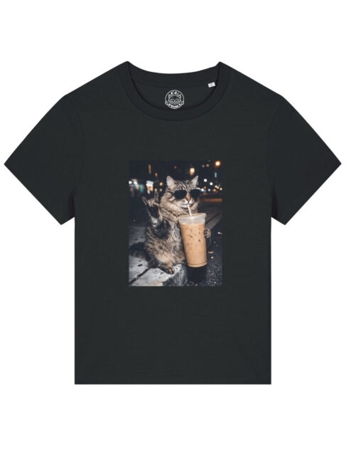 Tricou bumbac organic-Rebel Cat, Femei