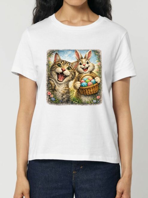 Tricou bumbac organic-Easter Bunny Hunt, Femei