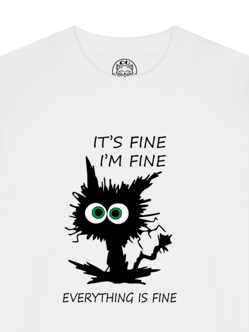 Tricou bumbac organic Oversized-I'm Fine, UNISEX