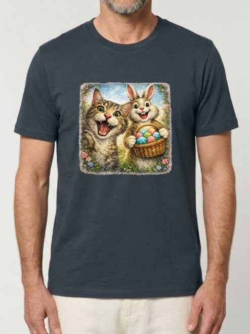 Tricou bumbac organic-Easter Bunny Hunt, UNISEX