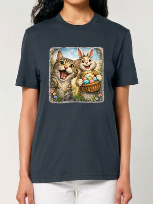 Tricou bumbac organic-Easter Bunny Hunt, UNISEX