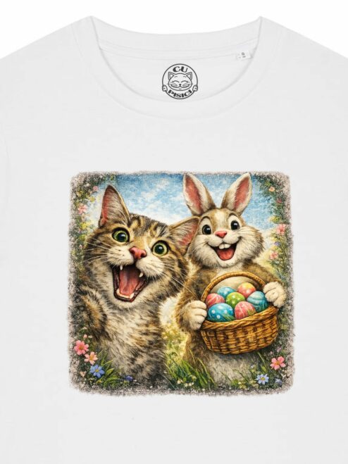 Tricou bumbac organic-Easter Bunny Hunt, Femei