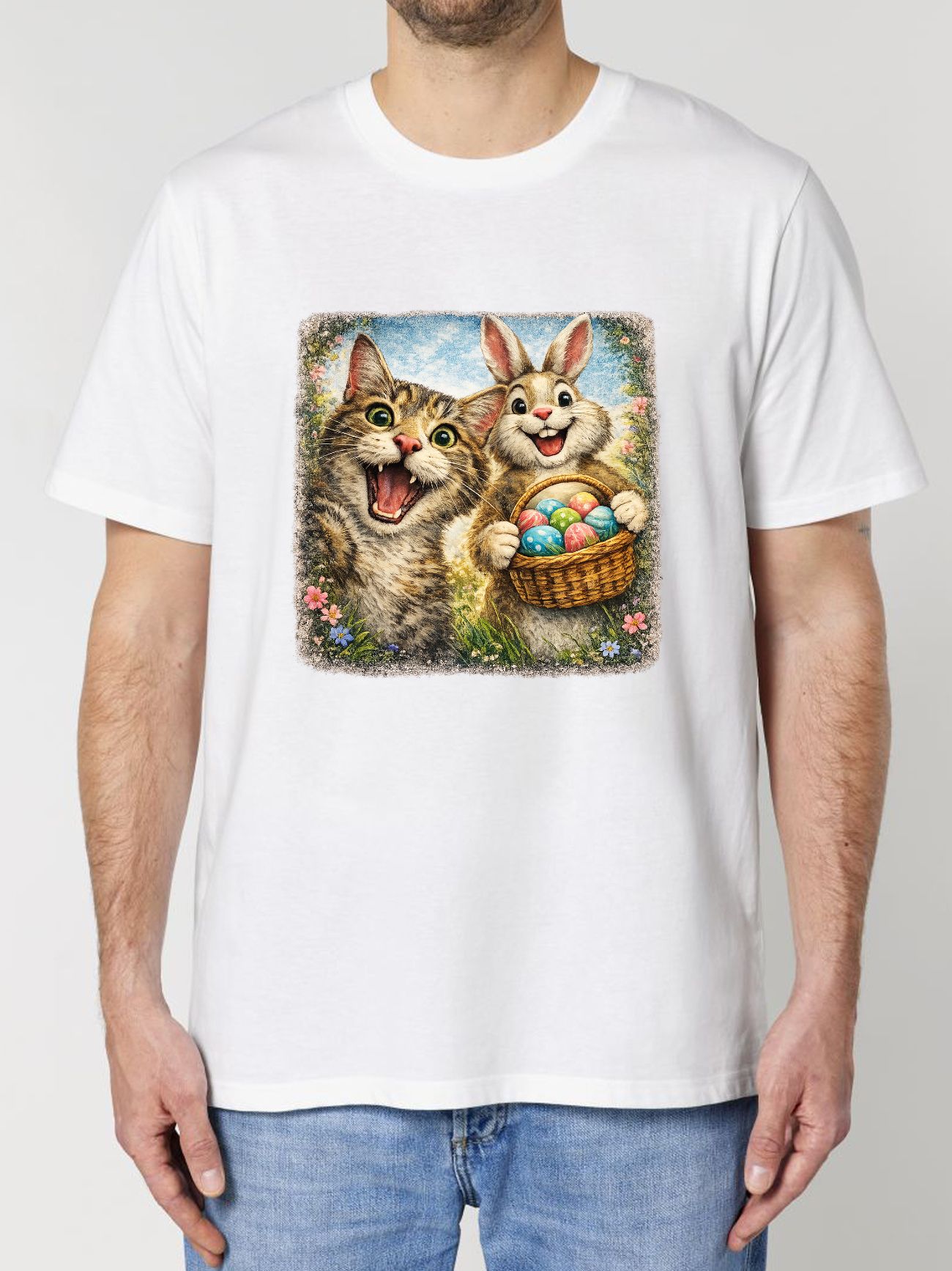 Tricou bumbac organic-Easter Bunny Hunt, Barbati