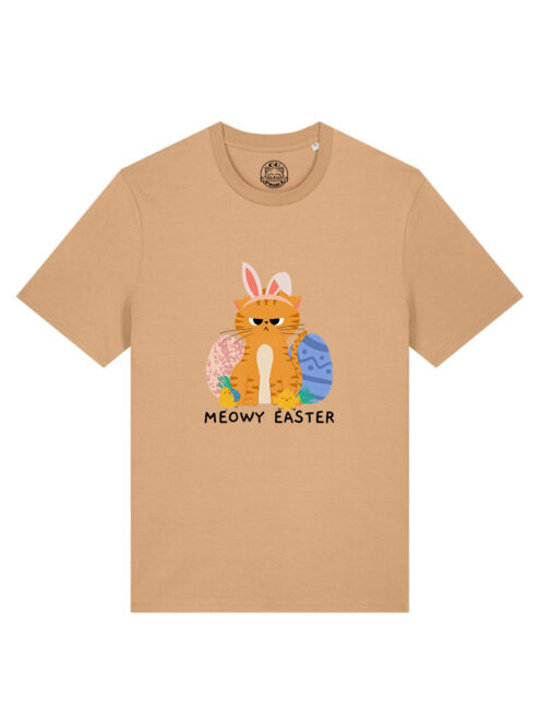 Tricou bumbac organic-Meowy Easter, UNISEX
