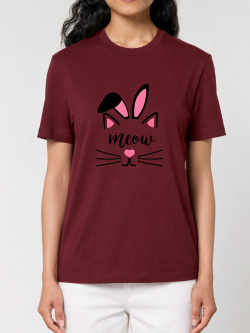 Tricou bumbac organic-Meow Bunny, UNISEX
