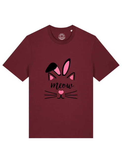 Tricou bumbac organic-Meow Bunny, UNISEX