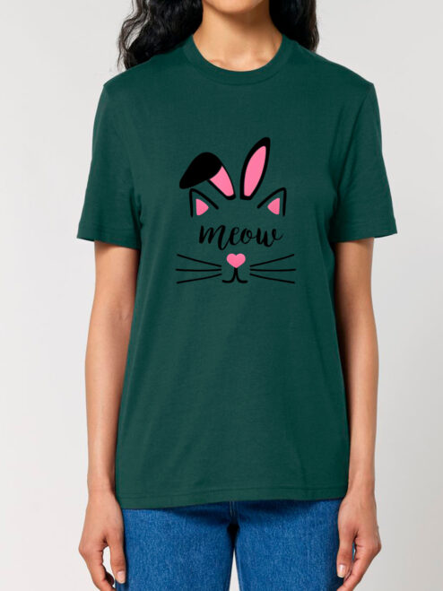 Tricou bumbac organic-Meow Bunny, UNISEX