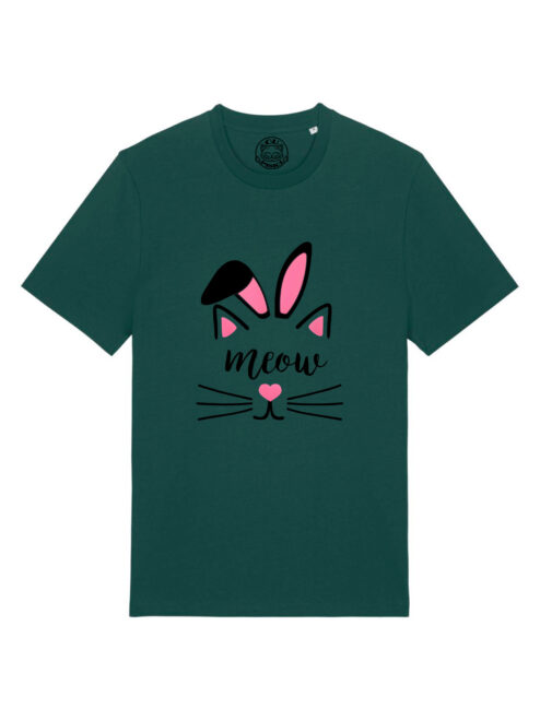 Tricou bumbac organic-Meow Bunny, UNISEX