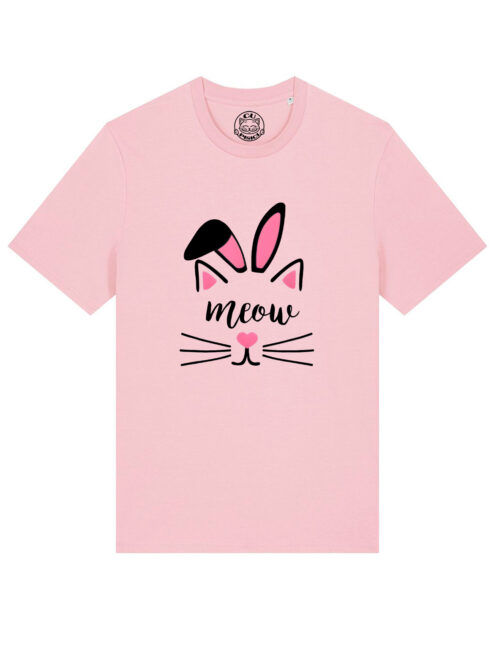 Tricou bumbac organic-Meow Bunny, UNISEX