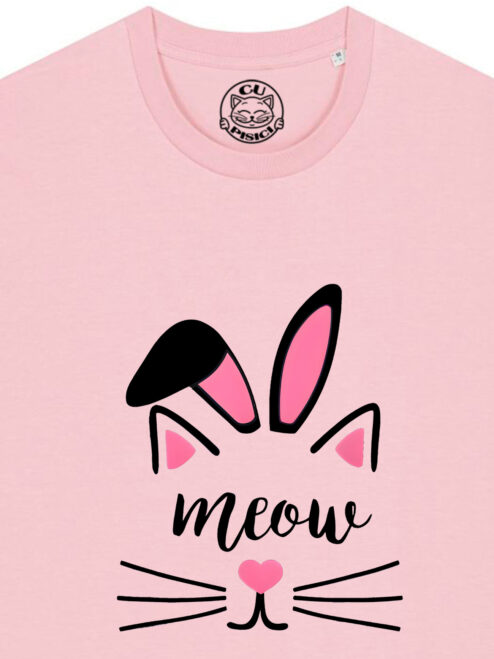 Tricou bumbac organic-Meow Bunny, UNISEX