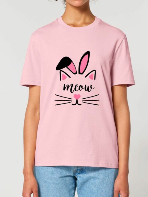 Tricou bumbac organic-Meow Bunny, UNISEX