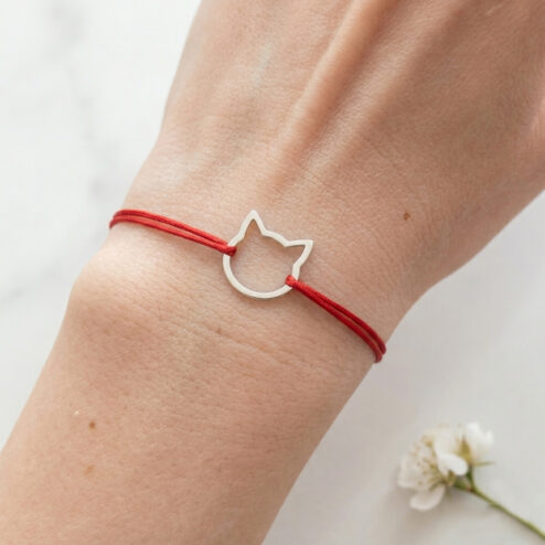 Bratara din argint-Cat Silhouette