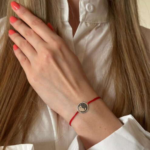 Bratara din argint-Yin Yang Cats