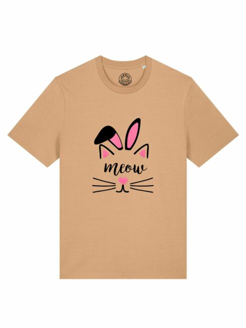 Tricou bumbac organic-Meow Bunny, UNISEX