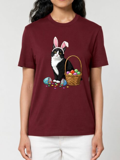 Tricou bumbac organic-Bunny Cat, UNISEX