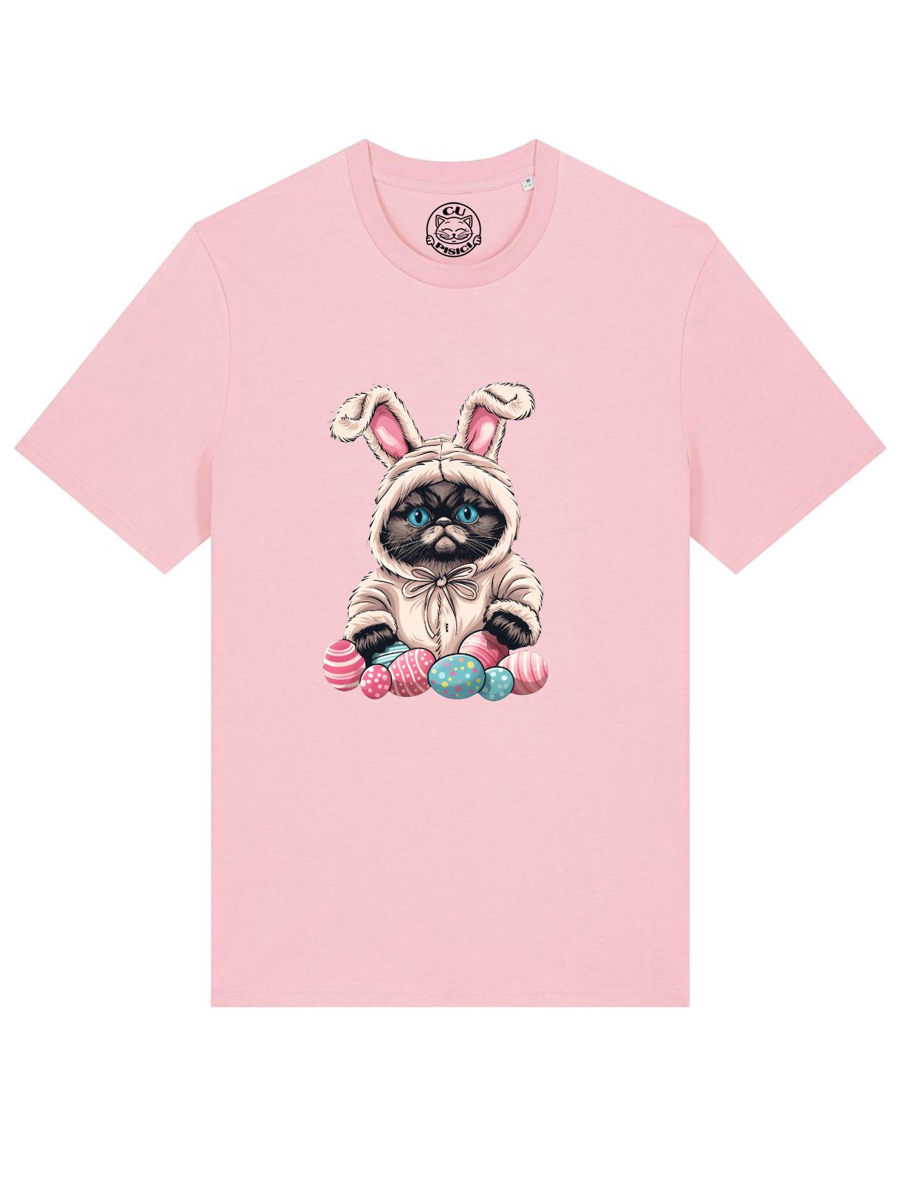Tricou bumbac organic-Grumpy Easter Cat, UNISEX
