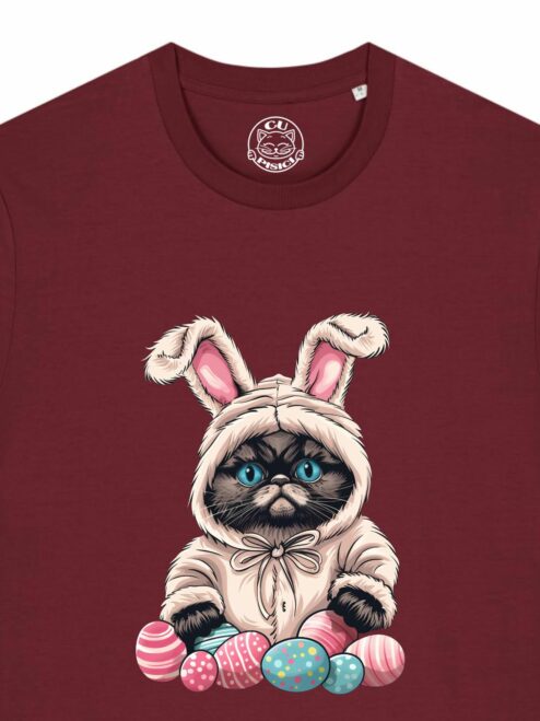 Tricou bumbac organic-Grumpy Easter Cat, UNISEX