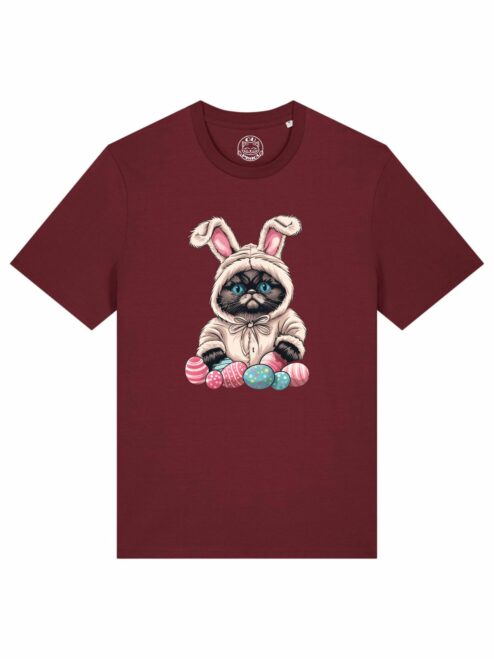 Tricou bumbac organic-Grumpy Easter Cat, UNISEX