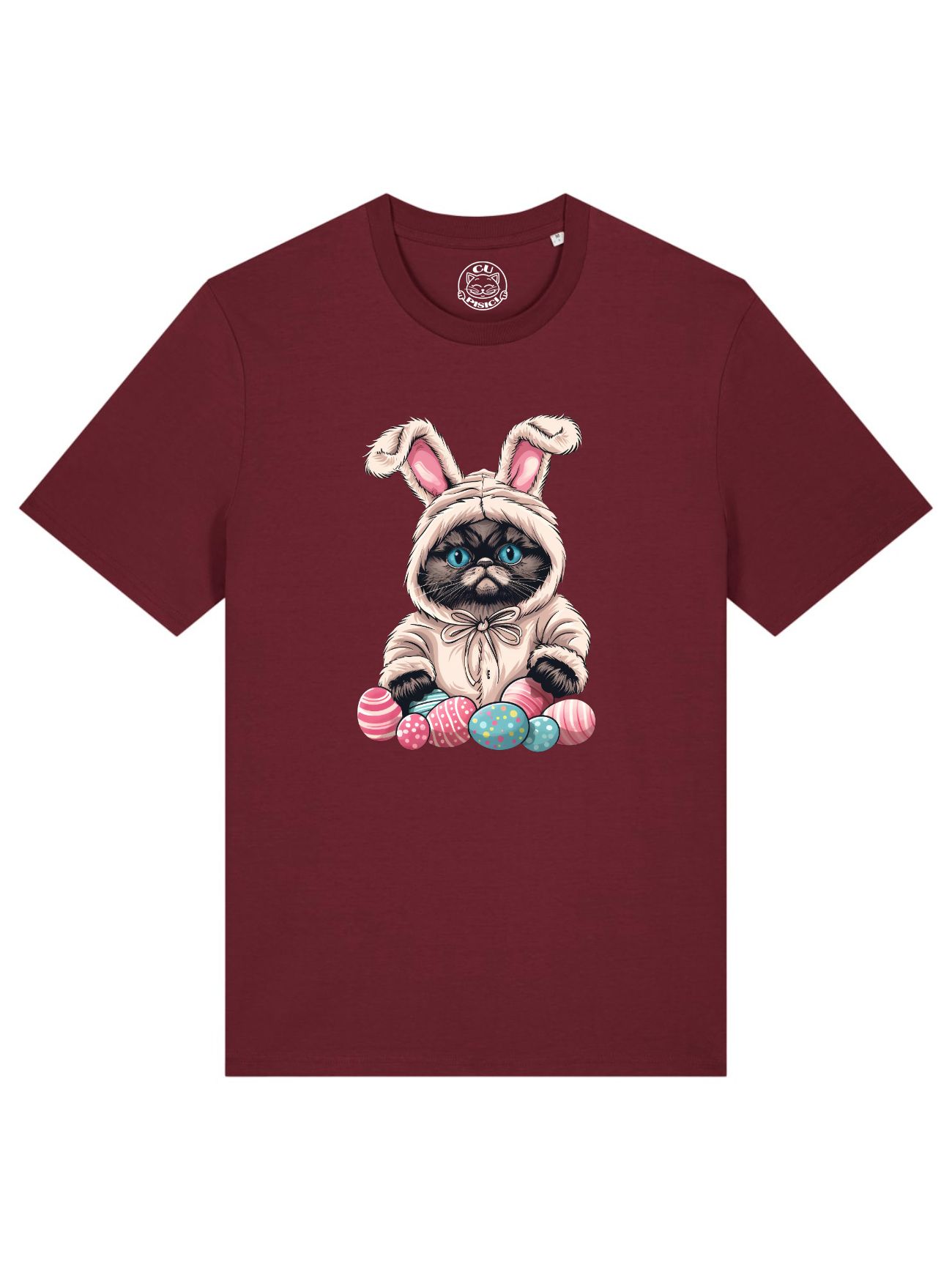 Tricou bumbac organic-Grumpy Easter Cat, UNISEX