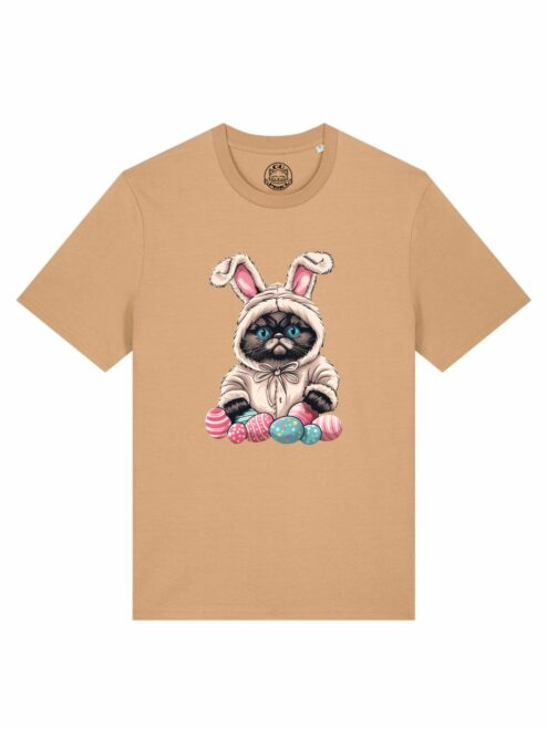 Tricou bumbac organic-Grumpy Easter Cat, UNISEX