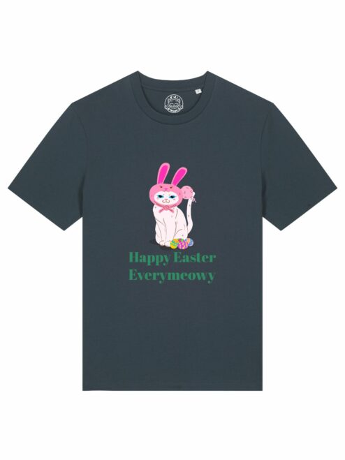 Tricou bumbac organic-Happy Easter Everymeowy, UNISEX