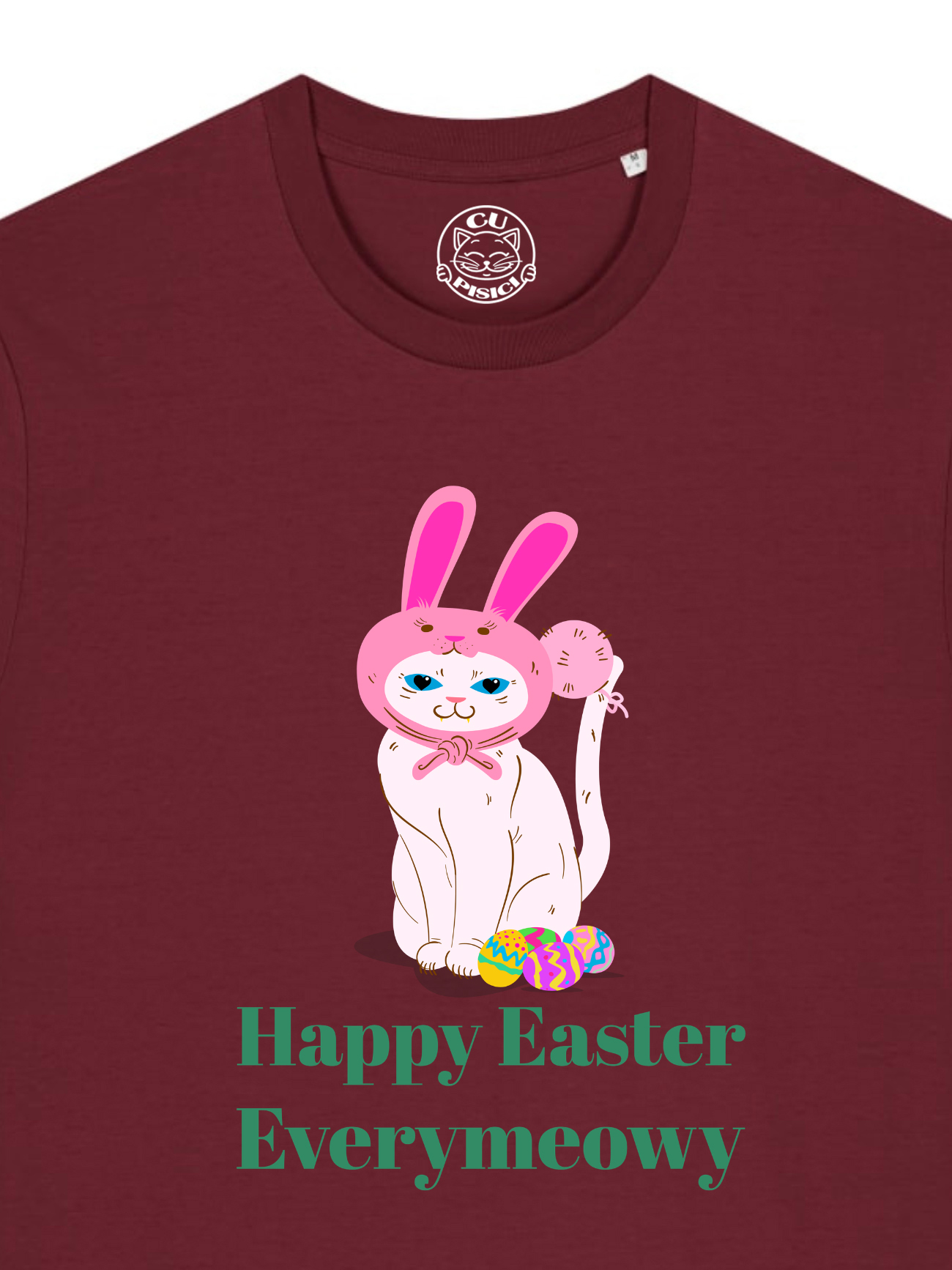 Tricou bumbac organic-Happy Easter Everymeowy, UNISEX