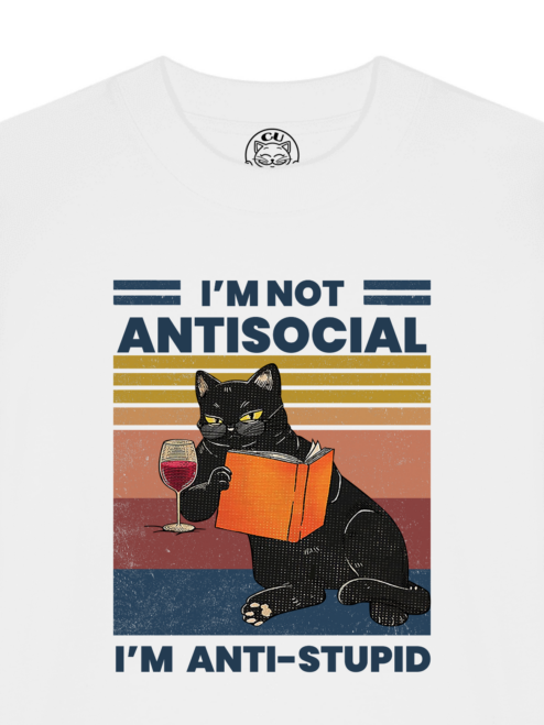 Tricou bumbac organic Oversized-Anti-stupid, UNISEX