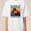 Tricou bumbac organic Oversized-Anti-stupid, UNISEX
