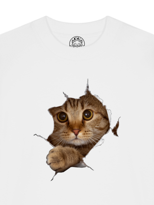 Tricou bumbac organic Oversized-Curious Cat, UNISEX