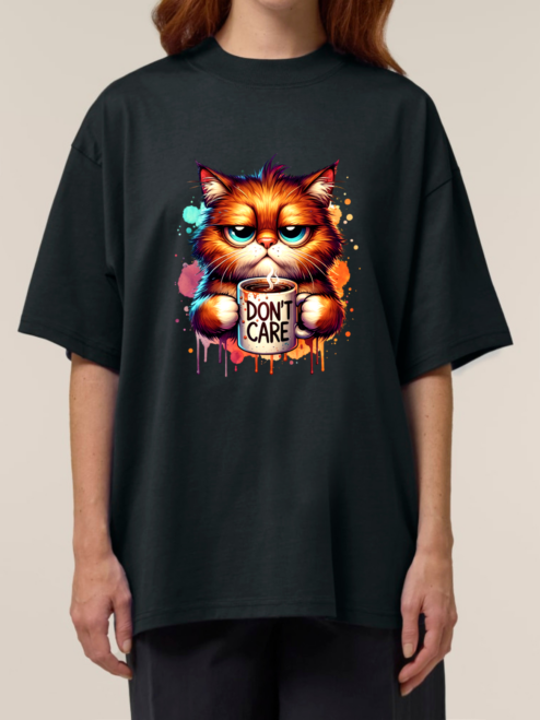 Tricou bumbac organic Oversized-Don't Care, UNISEX