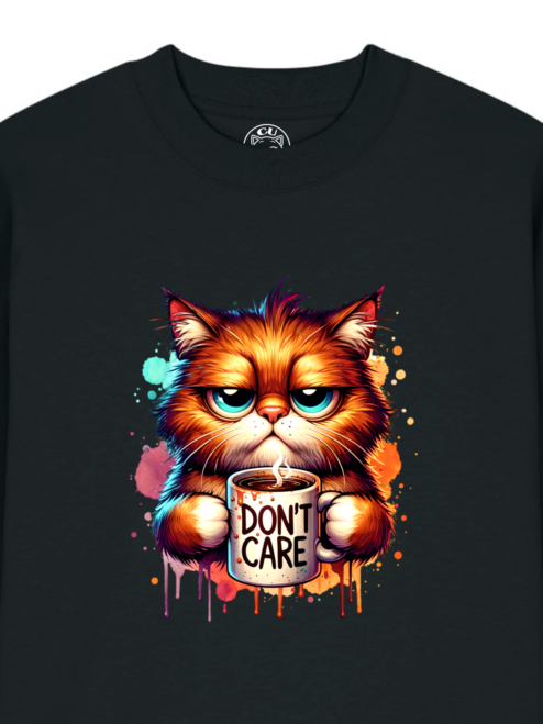 Tricou bumbac organic Oversized-Don't Care, UNISEX