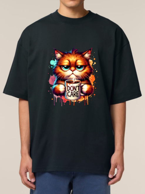 Tricou bumbac organic Oversized-Don't Care, UNISEX