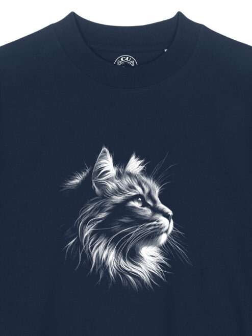 Tricou bumbac organic Oversized-Majestic Cat